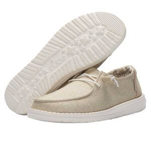 Hey Dude Wendy Sparkling Beige tan gold flat loafer slip on Shoes woman’s 8